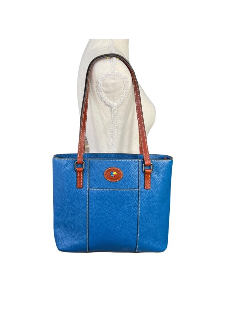 Dooney & Bourke Autism Awareness Blue Pebbled Leather Tote Bag